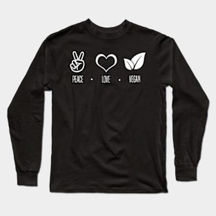 Peace Love Vegan Long Sleeve T-Shirt